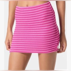 Michael Michael Kors Pull On Skirt Cover Up  Bandeau  Monotone Textured Stripes